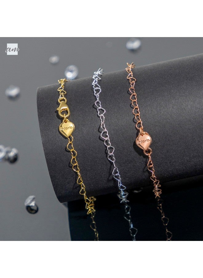 Amberta Women'S 925 Sterling Silver Heart Bracelet: Silver - Image 3