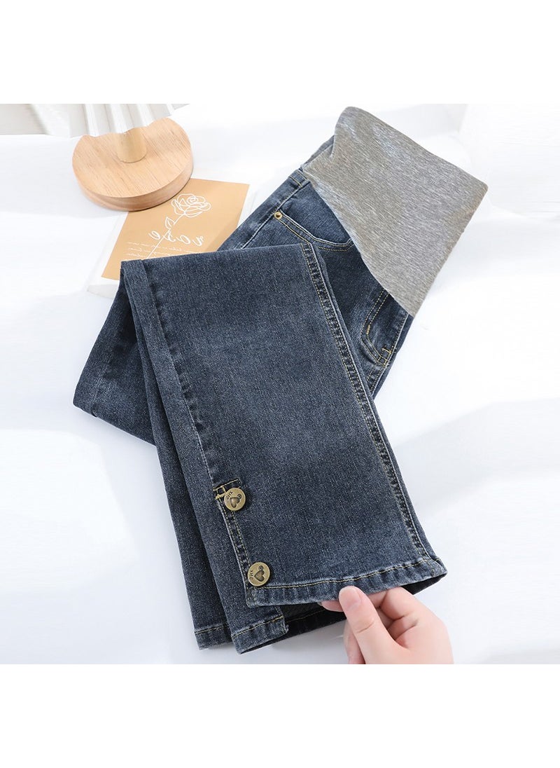 2023 Maternity Jeans Straight-Leg Spring Autumn Blue