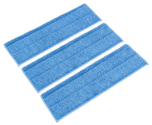 Zflow Ventures 18" Microfiber Wet and Dry Mop Pads 3-Pack - Premium Commercial Grade Washable Pads (18", Blue) - Image 1