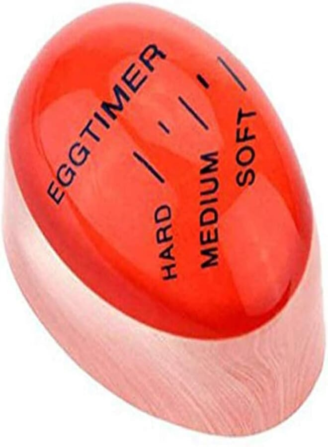 DELFINO Egg Timer - Color Changing, Soft/Medium/Hard Boiled Egg Timer, Red, 2-Pack