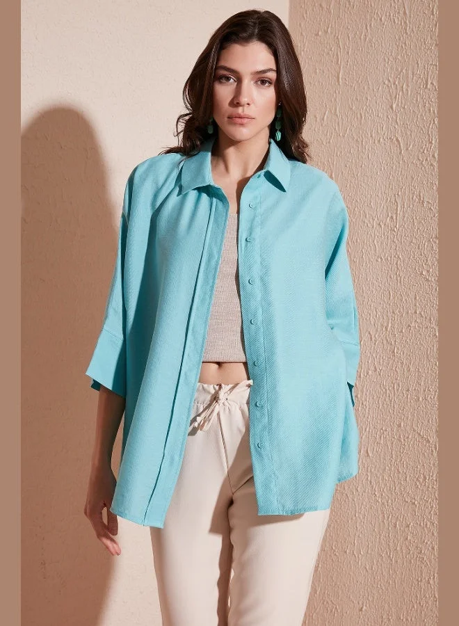 ليلا قميص ليلى صيفي واسع بأكمام ثلاثة أرباع للنساء