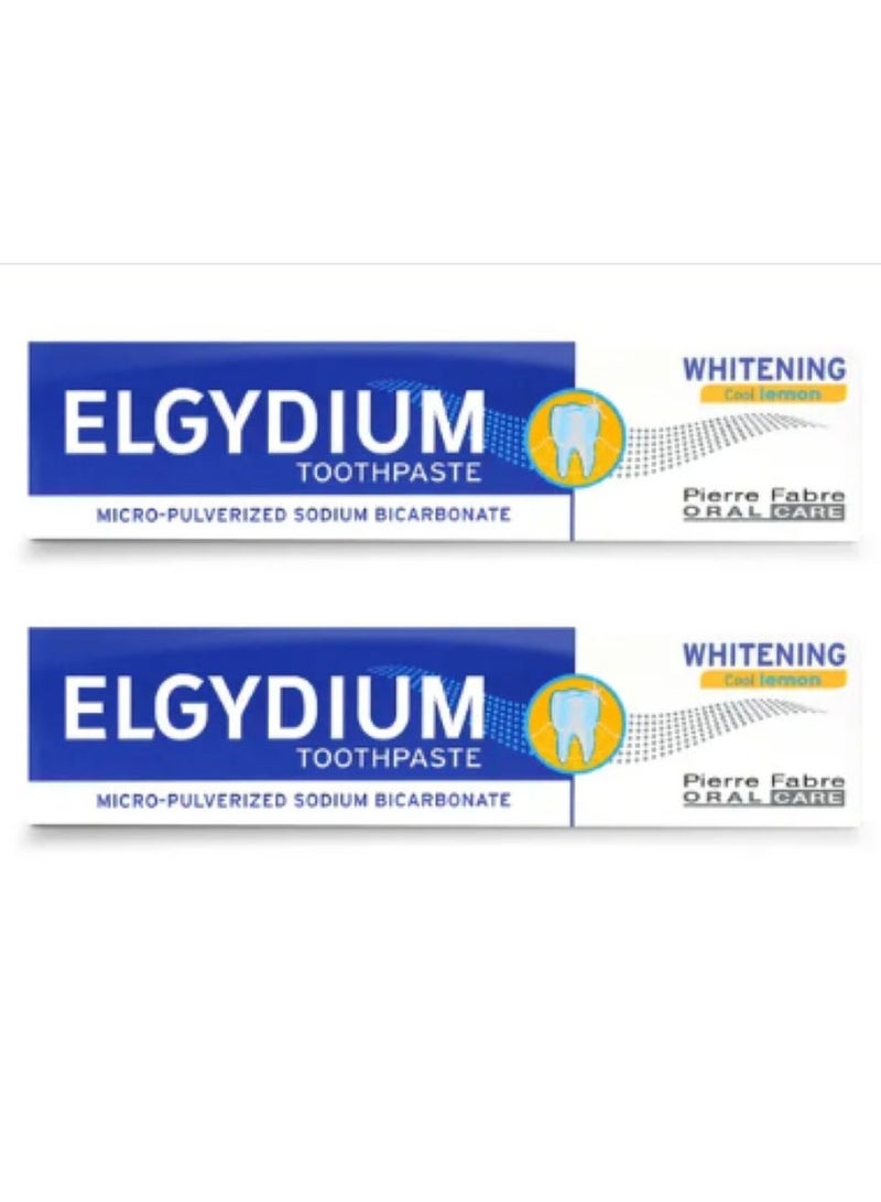 Elgydium Whitening Toothpaste, Cool Lemon 75ml 2PCS