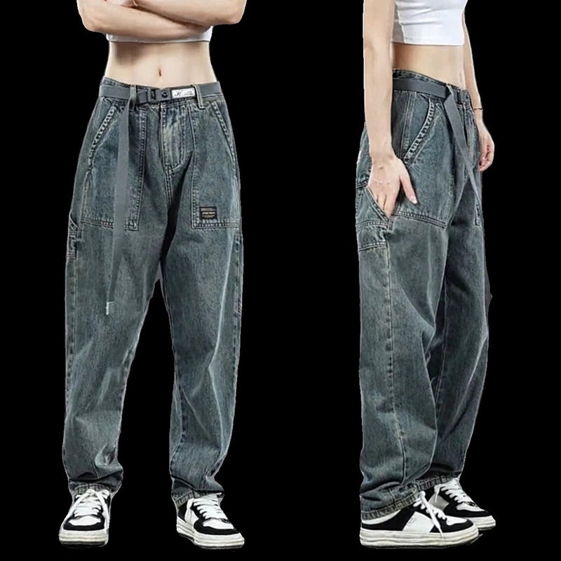 Unisex Classic Denim Jeans Loose Fit Daily Outdoor Wear - Image 5