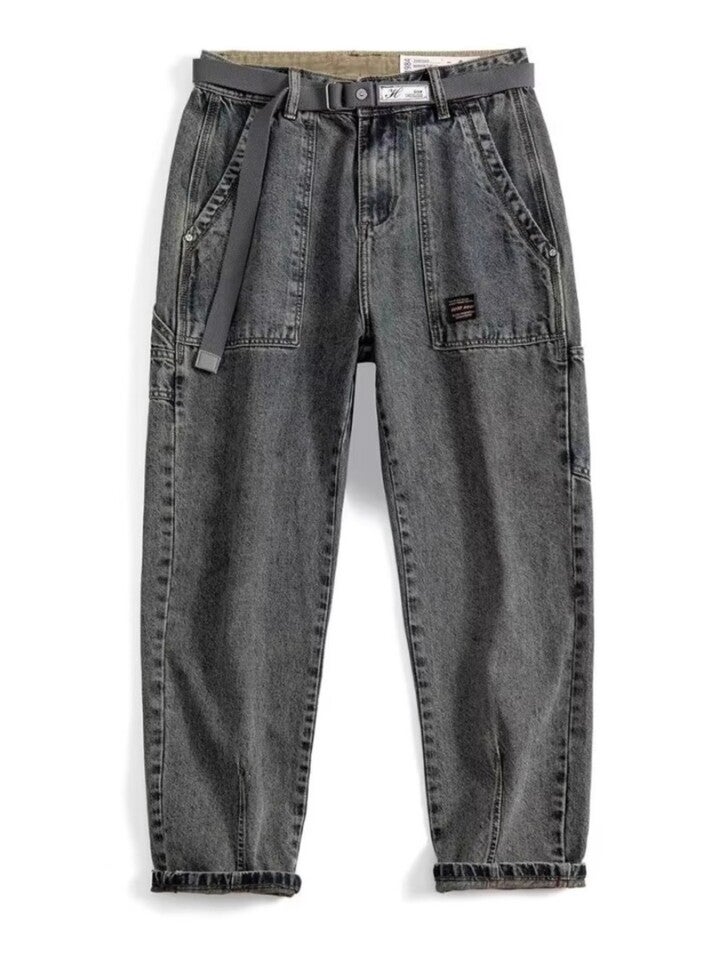 Unisex Classic Denim Jeans Loose Fit Daily Outdoor Wear - Image 1