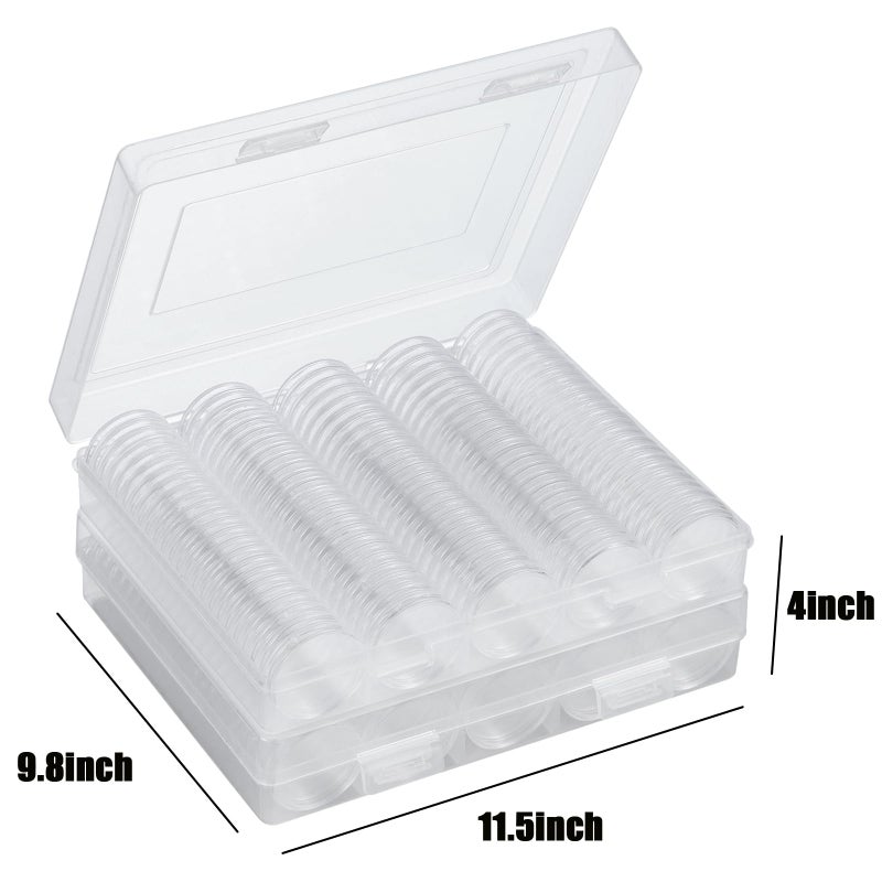 MUQING 240 PCS 30mm Plastic Coin Capsule Holder, 5 Sizes Protect Gasket Coin Case for Collectors, Round Coin Collecting Supplies with Storage Box - Image 2