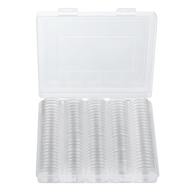 MUQING 240 PCS 30mm Plastic Coin Capsule Holder, 5 Sizes Protect Gasket Coin Case for Collectors, Round Coin Collecting Supplies with Storage Box - Image 3