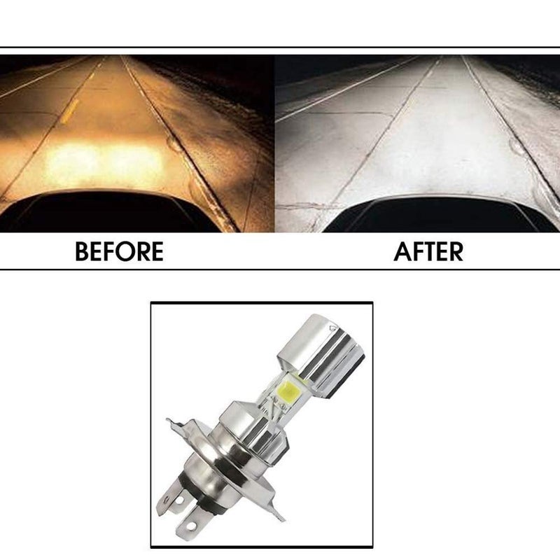 Silver Missile Hi Low Beam H4 Bike Bulb Motorcycle LED Headlight Bulb for Honda CB Unicorn 160