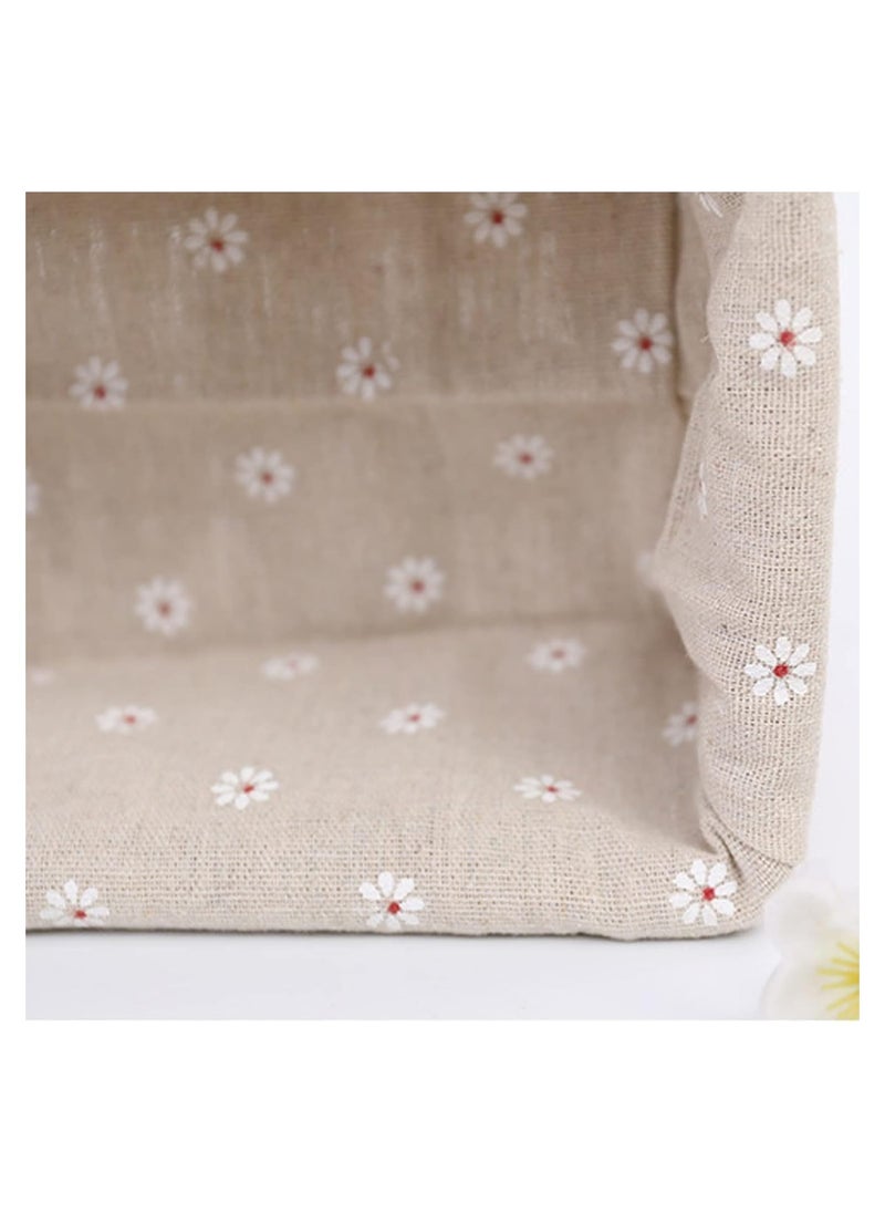 Plan A Hand Woven Rattan Tissue Box with Breathable Fabric Liner, Tissue Storage and Serving Box for Home, Bathroom, Office, Car, Handmade Rectangular Tissue Dispenser (Flower)