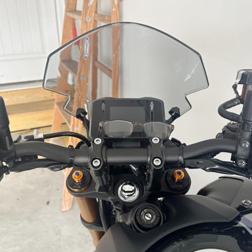 Lorababer 12" Motorcycle Windshield for MT09 MT09SP MT-09 SP FZ09 2021 2022 2023 Windscreen Front Wind Deflector with Mounting Bracket, Light Smoke - Image 4