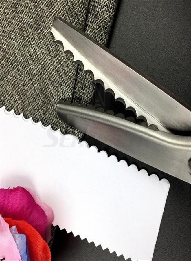 KimDaro Pinking Shears Set, 9.2 Inches Handled Professional Stainless Steel Dressmaking Sewing Craft Scissors Zig Zag Scissors (Scalloped, 3mm) - Image 3