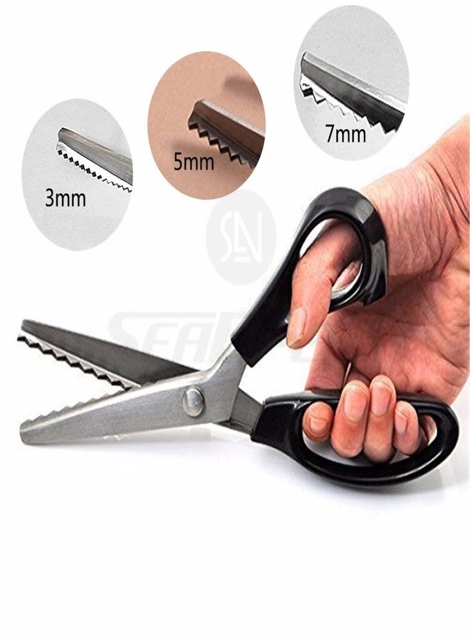 KimDaro Pinking Shears Set, 9.2 Inches Handled Professional Stainless Steel Dressmaking Sewing Craft Scissors Zig Zag Scissors (Scalloped, 3mm) - Image 2