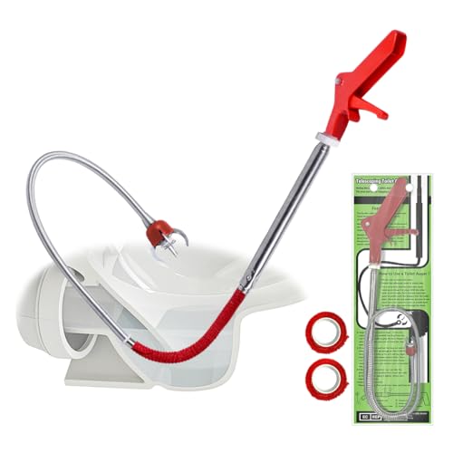 gulrear 50 Inch Toilet Snake Drain Auger Cleaner Tool, Upgraded Grabber Unclogger Tool, Toilet Auger Grabber, Stainless Steel Telescoping Rod for Pick/Grab Objects Clogged in Toilet Pipes/Drain - Image 1