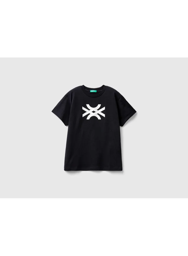 يونايتد كولورز أوف بينتيون 100% Cotton T-Shirt With Logo