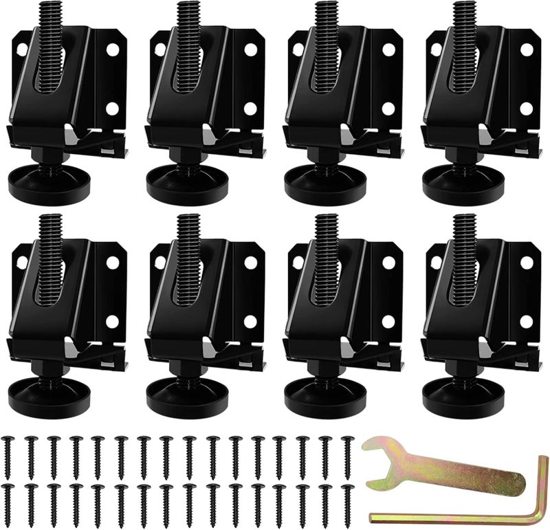 LOSCHEN 8PCS Heavy Duty Adjustable Leveling Feet for Furniture,Hexagon Nuts Lock Furniture Legs Levelers,for Table, Cabinets, Workbench,Shelving Units and More - Image 1