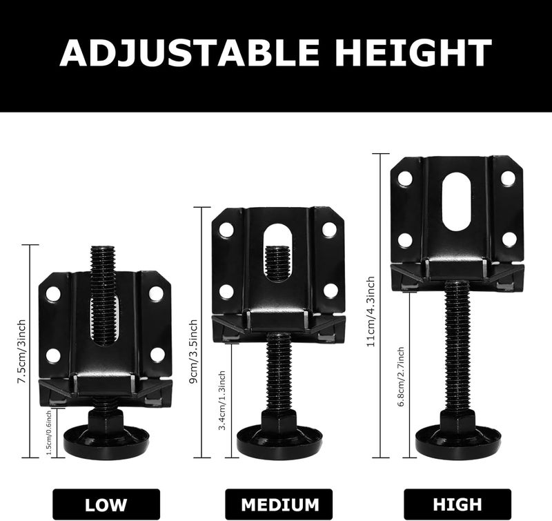 LOSCHEN 8PCS Heavy Duty Adjustable Leveling Feet for Furniture,Hexagon Nuts Lock Furniture Legs Levelers,for Table, Cabinets, Workbench,Shelving Units and More - Image 5