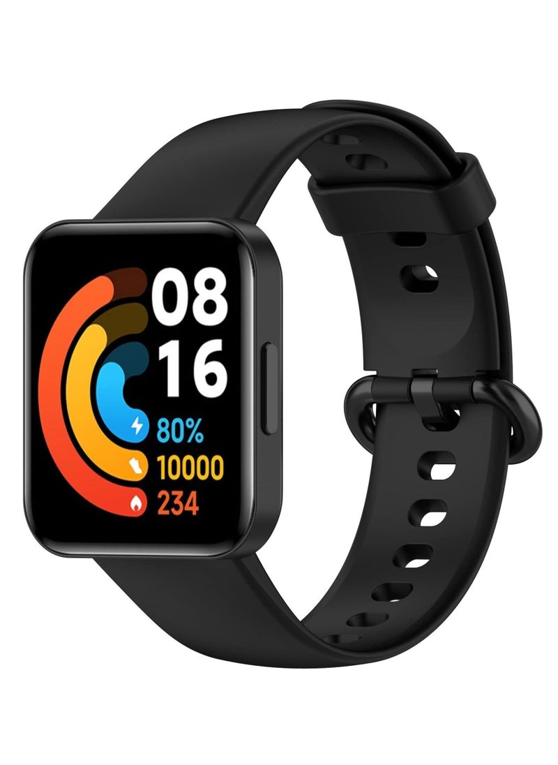 Generic Strap Compatible with Redmi Watch 2/Horloge 2, Soft Replacement Sport Silicone Strap for Xiaomi Mi Watch Lite 2/Redmi Watch 2 Lite/Poco_Black  - Image 1
