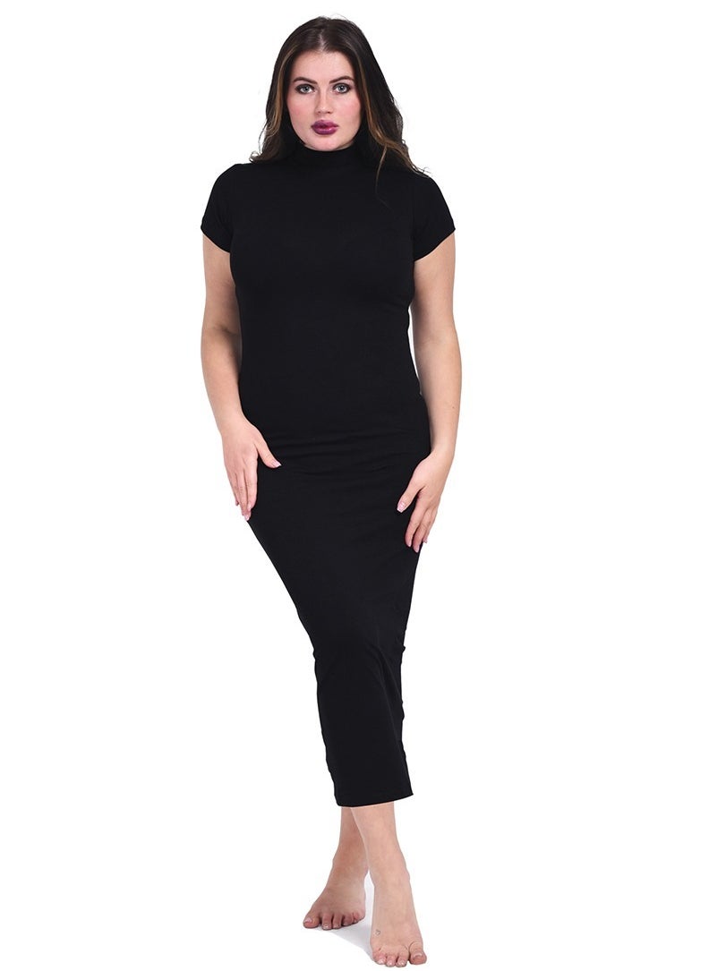COMODO - COMODO  Highneck Half sleeve   Long Dress - Image 1