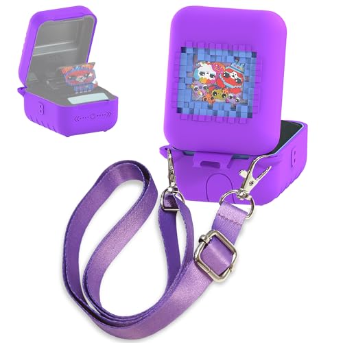 RAWECUD Silicone Case for Bitzee Original Interactive Toy Digital Pet with 15 Animals Protective Skin Cover for Bitzee Original Virtual Electronic Digital Pet Accessories Purple Case - Image 1