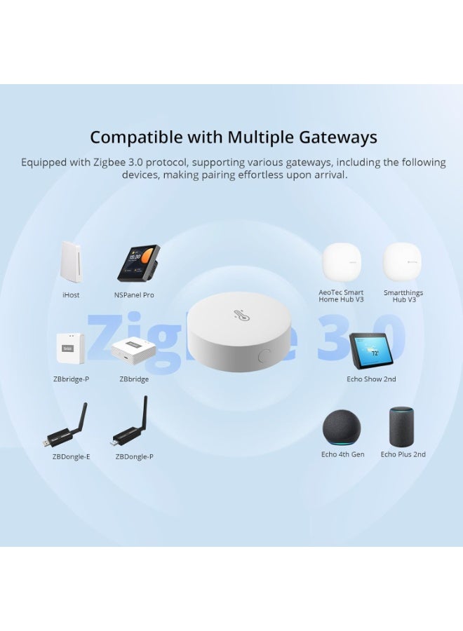 SONOFF SNZB-02P مستشعر درجة الحرارة والرطوبة Zigbee ، مقياس درجة الحرارة الداخلي مع تنبيه ، يعمل مع Alexa و Google Home للمراقبة عن بعد والأتمتة المنزلية ، مطلوب ZigBee Hub - Image 2