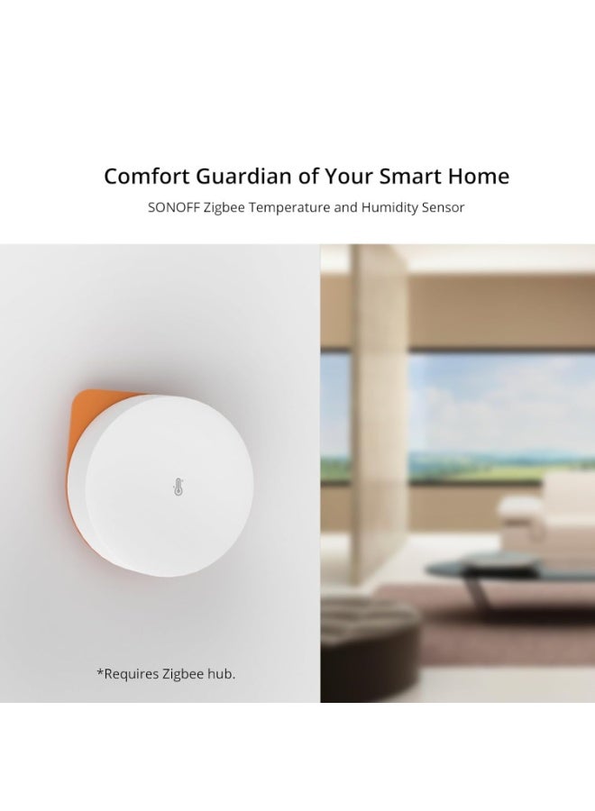 SONOFF SNZB-02P مستشعر درجة الحرارة والرطوبة Zigbee ، مقياس درجة الحرارة الداخلي مع تنبيه ، يعمل مع Alexa و Google Home للمراقبة عن بعد والأتمتة المنزلية ، مطلوب ZigBee Hub - Image 3