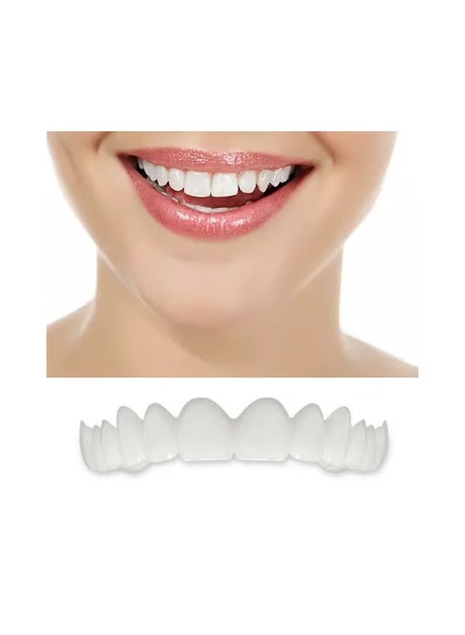 Ocean Snap On Natural Upper Veneer Dental False Teeth, Cosmetic Veneers Teeth Temporary Dentures Smile Teeth Comfortable Veneer Cover Teeth, for Men Women with Bad Teeth - Image 4