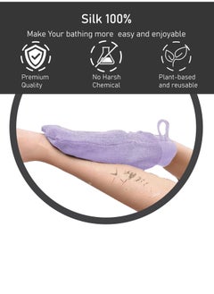 TRENZ Korean loofah for cleaning the skin and exfoliating the skin, viscose shower glove for making Moroccan bath at home, scrub, purple color  - Image 4