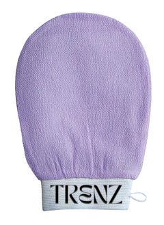 TRENZ Korean loofah for cleaning the skin and exfoliating the skin, viscose shower glove for making Moroccan bath at home, scrub, purple color  - Image 1