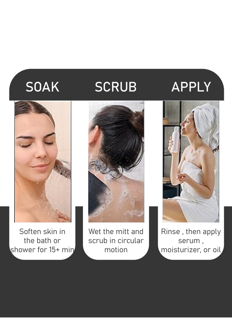 TRENZ - Korean loofah for cleaning the skin and exfoliating the skin, viscose shower glove for making Moroccan bath at home, scrub, purple color - Image 1