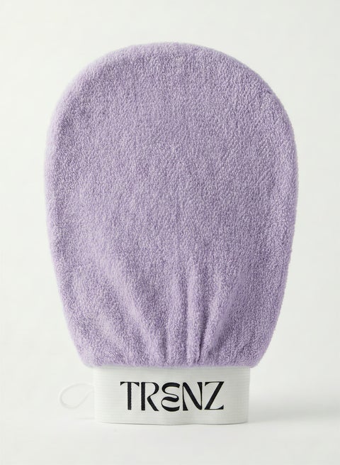 ليفة تنظيف البشرة وتقشير الجلد، قفاز استحمام من الفيسكوز لعمل الحمام المغربي بالمنزل - بنفسجي