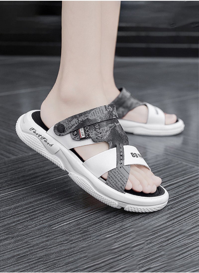 Moovant Men's Flat Sandals, Anti-skid & Waterproof Slippers, PVC Sports Sandals, Breathable Open Toe Summer Casual Beach Shower Shoes for Men  - Image 2