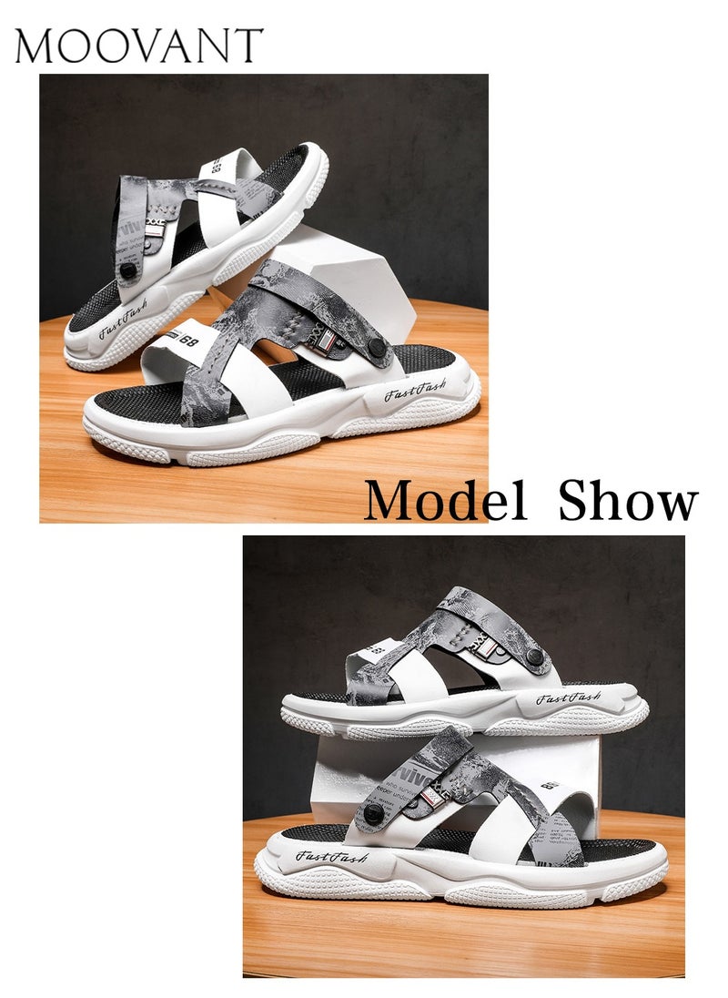 Moovant Men's Flat Sandals, Anti-skid & Waterproof Slippers, PVC Sports Sandals, Breathable Open Toe Summer Casual Beach Shower Shoes for Men  - Image 3