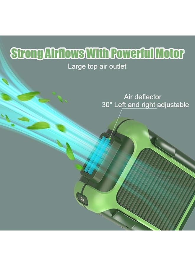 إيروريكس مروحة قلادة شخصية بمشبك على الخصر ومروحة تبريد محمولة ومروحة قلادة بمنفذ USB ومروحة قابلة للتعديل مناسبة للسفر والعمل في الهواء الطلق في موقع العمل بسرعة 7000 دورة في الدقيقة وتدفق هواء قوي و3 سرعات، باللون الأخضر - Image 4