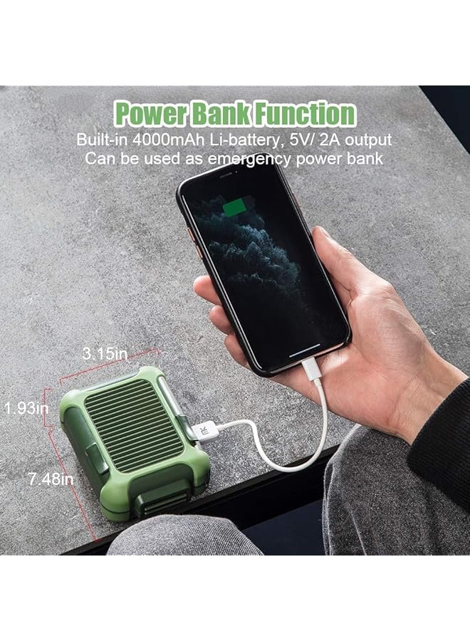 إيروريكس مروحة قلادة شخصية بمشبك على الخصر ومروحة تبريد محمولة ومروحة قلادة بمنفذ USB ومروحة قابلة للتعديل مناسبة للسفر والعمل في الهواء الطلق في موقع العمل بسرعة 7000 دورة في الدقيقة وتدفق هواء قوي و3 سرعات، باللون الأخضر - Image 5