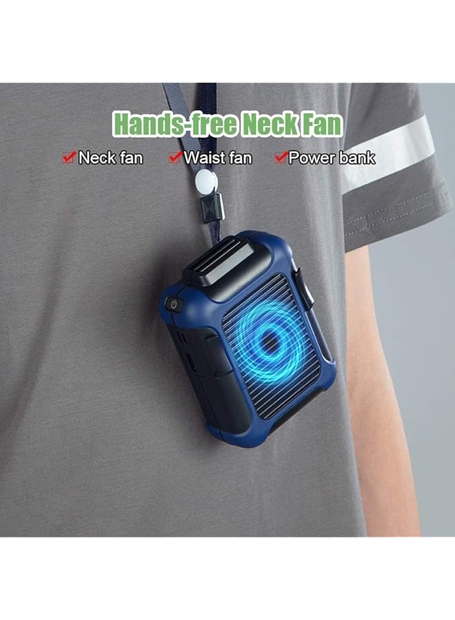 إيروريكس مروحة قلادة شخصية بمشبك على الخصر ومروحة تبريد محمولة ومروحة قلادة بمنفذ USB ومروحة قابلة للتعديل مناسبة للسفر والعمل في الهواء الطلق في موقع العمل بسرعة 7000 دورة في الدقيقة وتدفق هواء قوي و3 سرعات، باللون الأخضر - Image 2