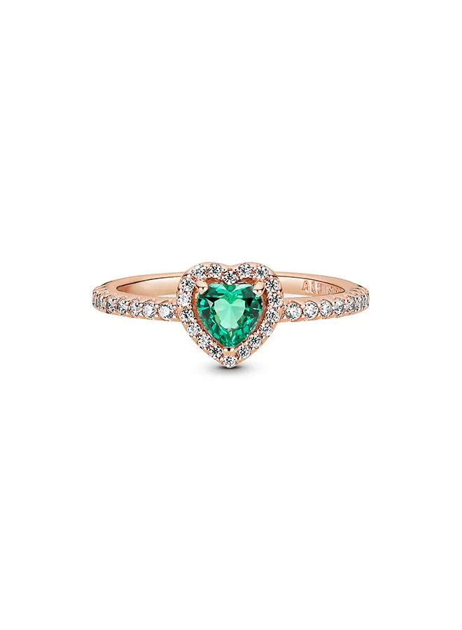 باندورا Sparkling Elevated Heart Ring