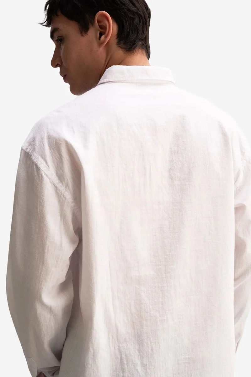 Giesto White GIESTO Cotton Oversized Button-Up Shirt for Men | Best Price UAE