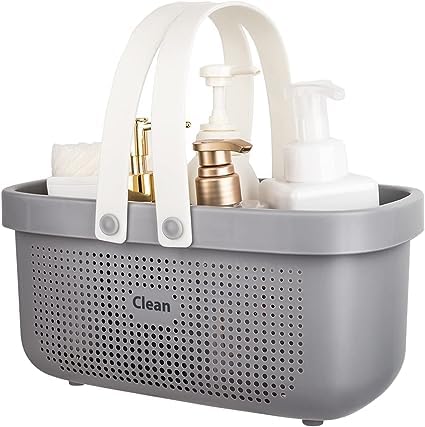 IMUU Unbreakable Plastic Flexible Storage Divided Basket With Handle Portable Organizer Basket Bin Cleaning Basket Bath Laundry Household Laundry Basket For Bathroom Kitchen Bedroom Grey - Image 4