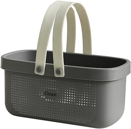 IMUU Unbreakable Plastic Flexible Storage Divided Basket With Handle Portable Organizer Basket Bin Cleaning Basket Bath Laundry Household Laundry Basket For Bathroom Kitchen Bedroom Grey - Image 1