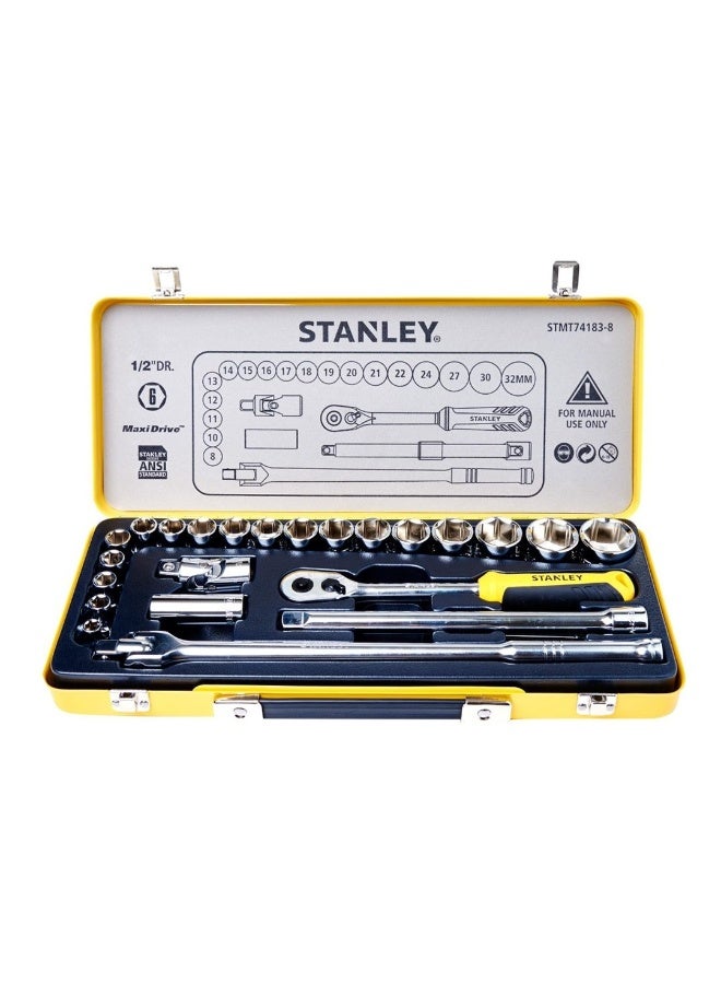 Stanley STMT74183-8 24Pc 1/2" Socket Set Metal Tin - 24 Pcs/Box - Image 1