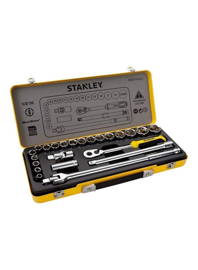 Stanley STMT74183-8 24Pc 1/2" Socket Set Metal Tin - 24 Pcs/Box - Image 3