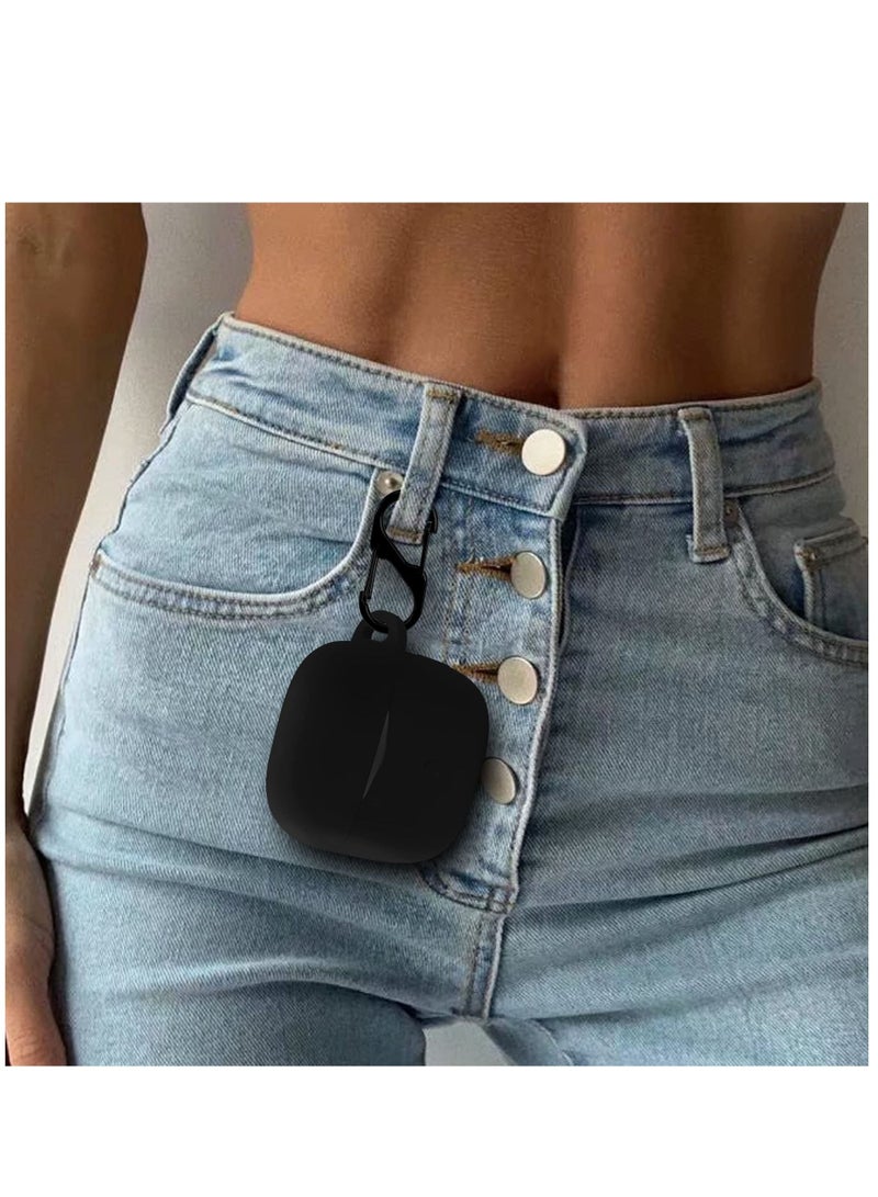 Silicone Carrying Case Compatible with SoundPEATS Air3 Pro Portable Scratch Shock Resistant Cover with Carabiner (Black) - Image 5