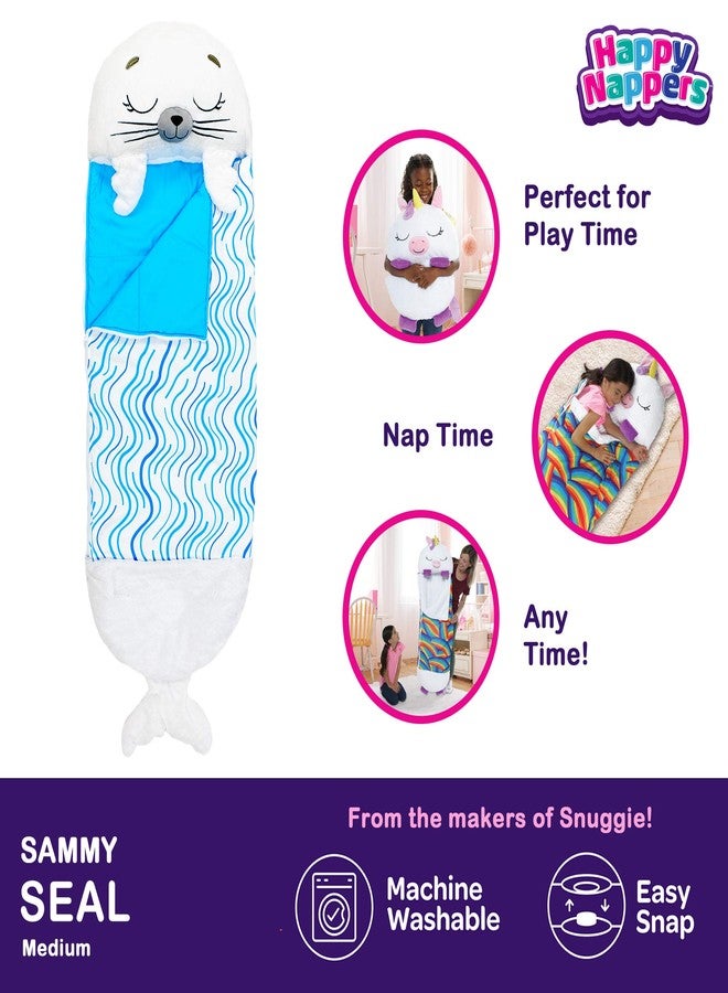 Happy Nappers Pillow & Sleepy Sack- Comfy, Cozy, Compact, Super Soft, Warm, All Season, Sleeping Bag with Pillow- Seal (Medium- 54” x 20”) - Image 2