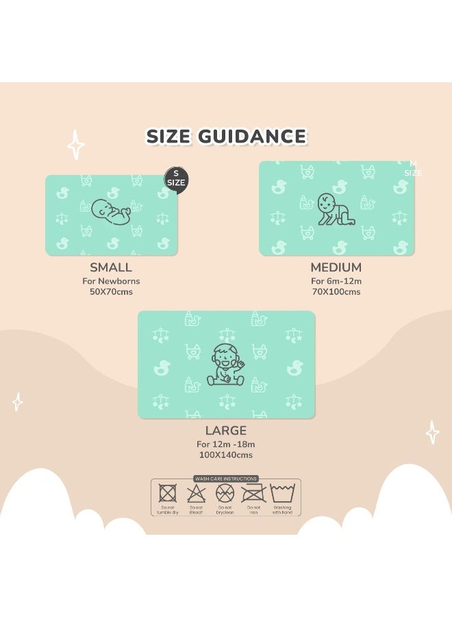 R for Rabbit ورقة سريعة الجفاف مضادة للماء من R للأرنب للأطفال | قماش فليس قابل للتنفس مضاد للتكتل عالي الامتصاص لحماية سرير/مهد الطفل - Image 5