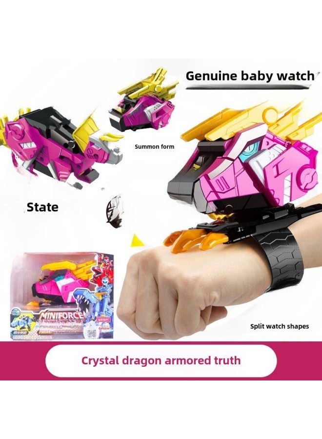 ساعة التشوه الإلكترونية الأصلية للأطفال من فريق صغير خاص لعبة King Kong Summon Shaper Dinosaur Power Watch - اللون: تشوه Watch-Crane Coolan - Image 5