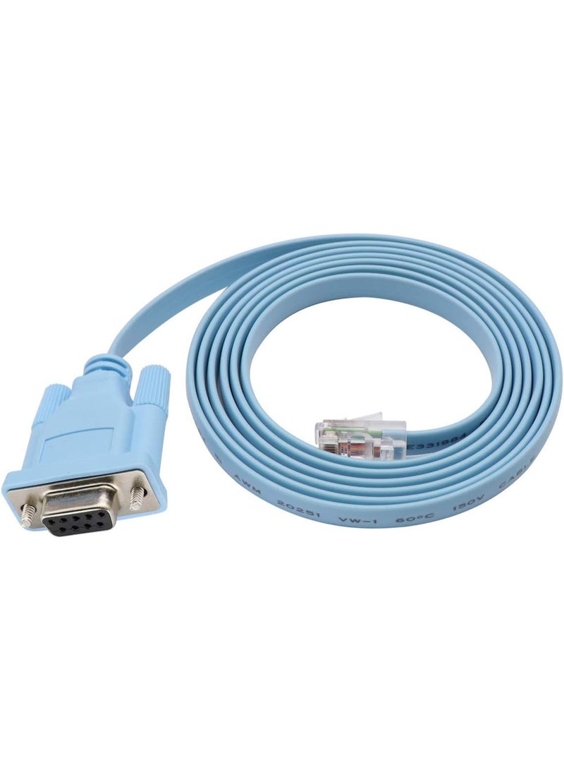 كابل وحدة التحكم RS232 DB9 أنثى إلى RJ45 ذكر متوافق مع Cisco CAB-CONSOLE-RJ45 بطول 6 أقدام (1.8 متر) أزرق لتوصيل الكمبيوتر بالموجه والمحول وجدار الحماية - Image 4