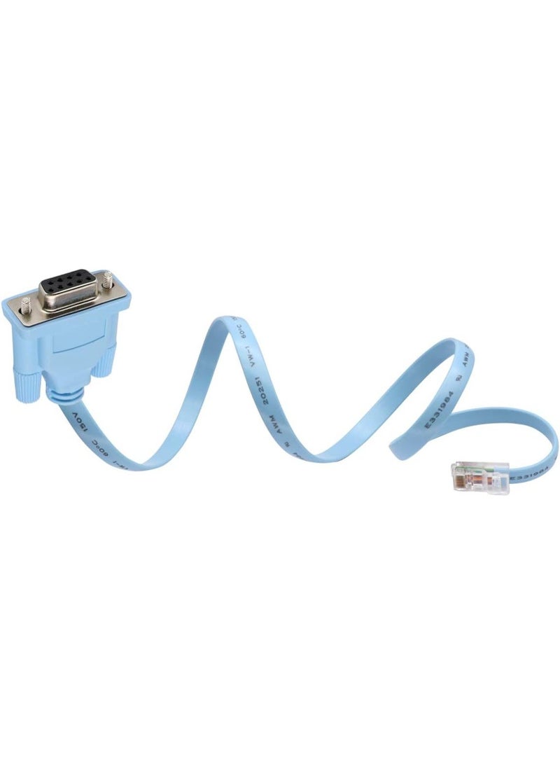 كابل وحدة التحكم RS232 DB9 أنثى إلى RJ45 ذكر متوافق مع Cisco CAB-CONSOLE-RJ45 بطول 6 أقدام (1.8 متر) أزرق لتوصيل الكمبيوتر بالموجه والمحول وجدار الحماية - Image 2