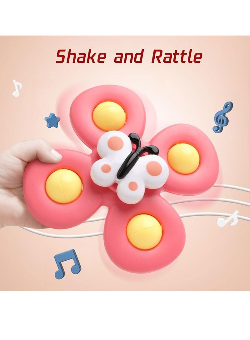 YelaJoy 3 PCS Suction Cup Spinner Toys,  Novelty Sensory Toys,  Spinner Bath Toys for Toddlers,  Great Gifts for 1- 2 Years Old (Insect) - Image 5