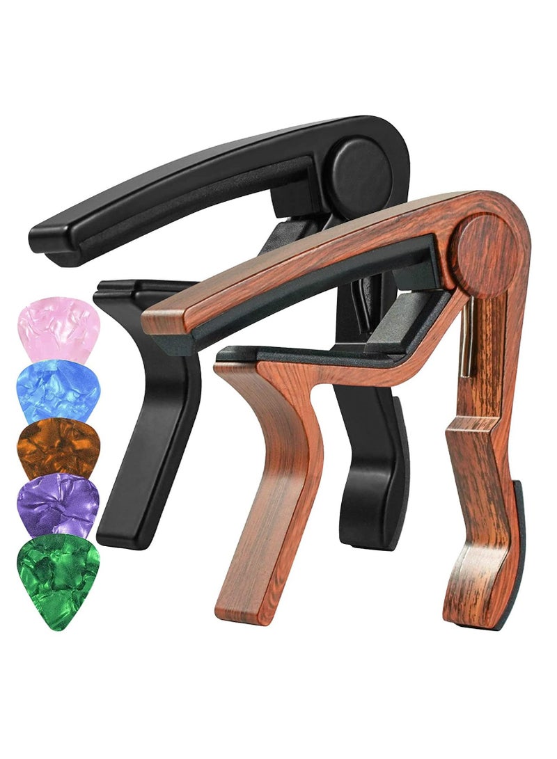 KASTWAVE Guitar Capo, 2 pack Guitar Capo for Acoustic and Electric Guitar Accessories, Quick Change Acoustic Guitar Accessories for Acoustic, Electric Guitar, Ukulele, Bass  - Image 1