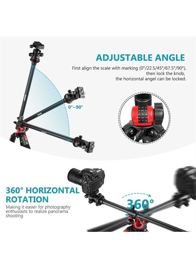 NEEWER 72 inch Camera Tripod Monopod with Center Column and Ball Head Aluminum, Arca Type QR Plate, Bag, Horizontal Tripod Overhead Camera Mount for DSLR Camera, Video Camcorder, Max Load: 33lb