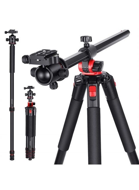 NEEWER 72 inch Camera Tripod Monopod with Center Column and Ball Head Aluminum, Arca Type QR Plate, Bag, Horizontal Tripod Overhead Camera Mount for DSLR Camera, Video Camcorder, Max Load: 33lb